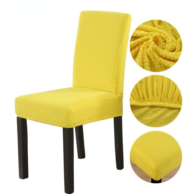 1 2 4 6 -Pcs Jacquard Dining Chair Covers Stretch Plush Chair Slipcovers Chair Seat Coverwashable Removable For Dining Room