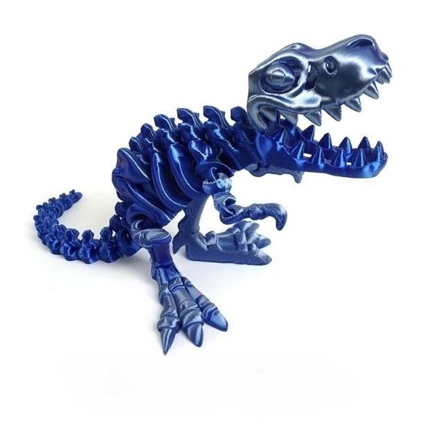 3D Printed T-Rex Dinosaur Skeleton – Full Jointed Movable Model, Realistic Desktop Decoration & Birthday Gift for Kids