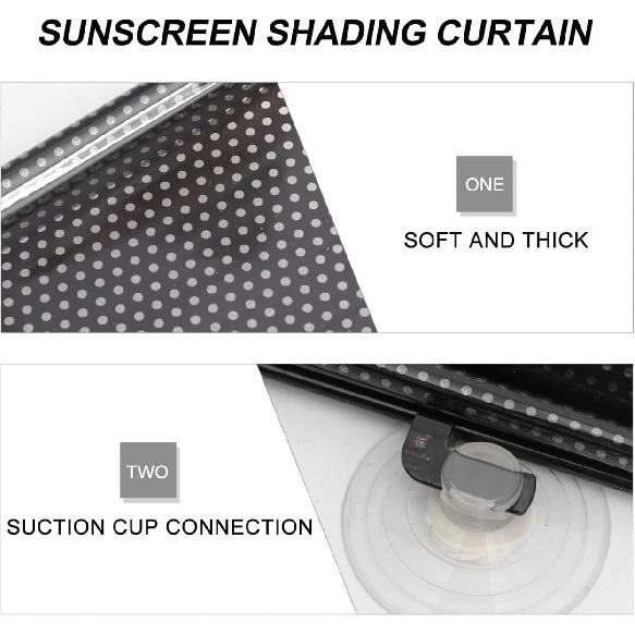 

VICASKY No Drill Blackout Blind Shade with Suction Cups, Portable Roller Window Curtain, Black