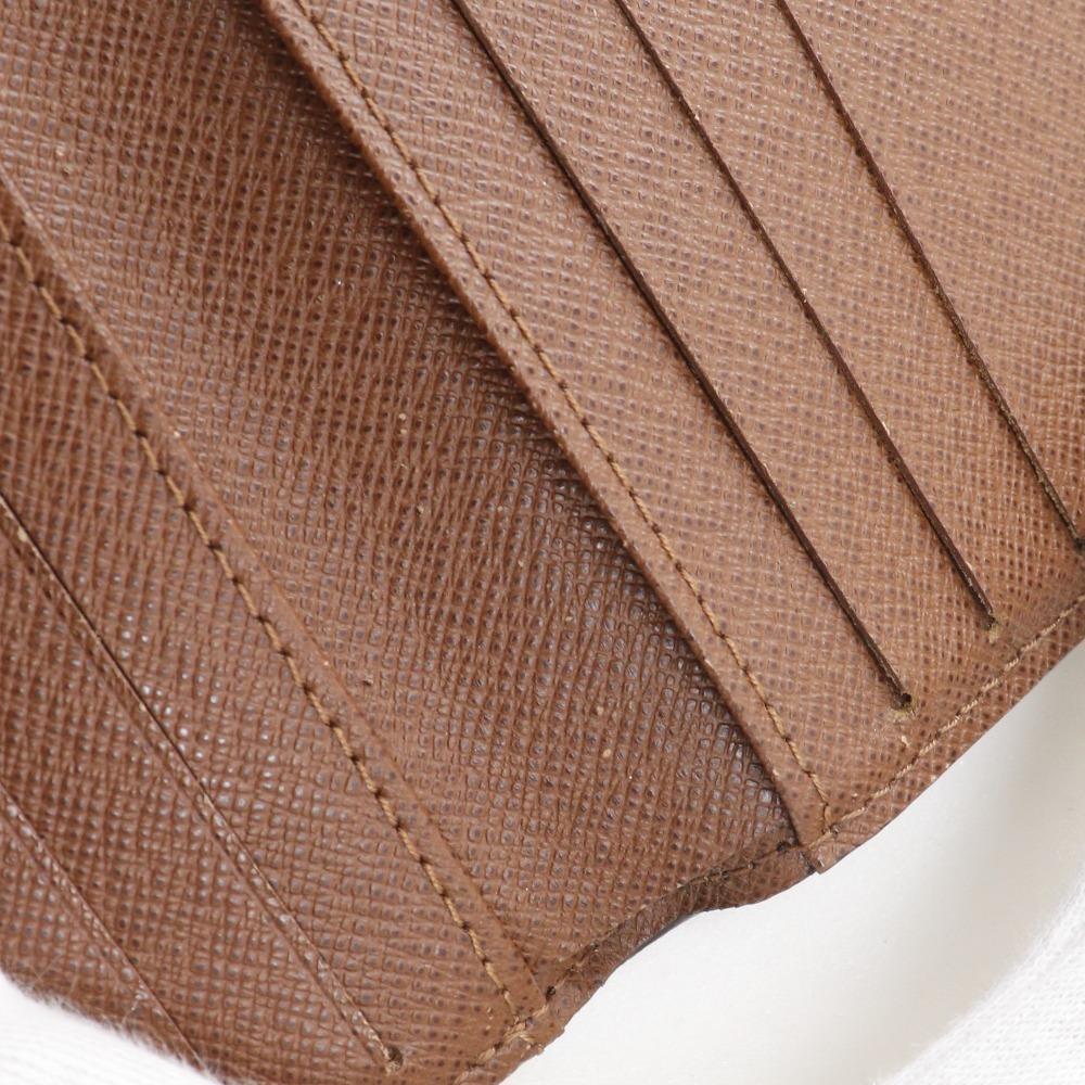 LOUIS VUITTON Porto Monevier Cartes Crdit Bi-Fold Wallet M61652 Double Sided Brown Monogram canvas unisex Used