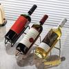4pcs Elegant Black Iron Wine Bottle Holders Space-Saving Tabletop Wine Rack for Kitchen & Dining Decor Home Kitchen Organizer