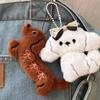 5pcs Harajuku Women Sweet Cute Lovely Dogs Backpack Keychain Cartoon Plush Doll Puppy Pendant Keyring Bag Decoration Girls Gift