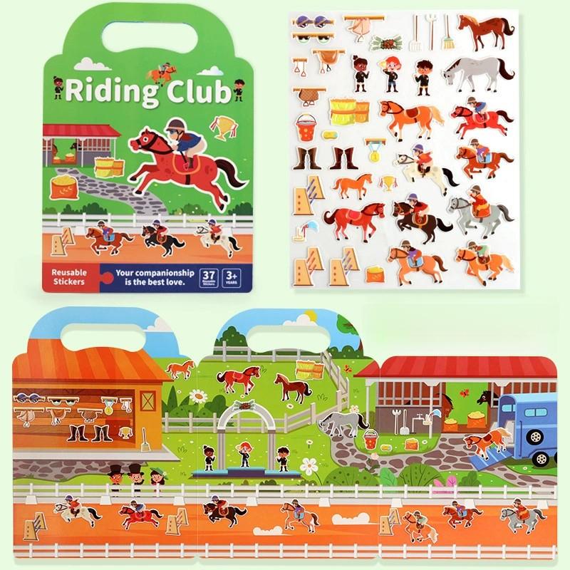 Kids' Reusable DIY Sticker Books Multi-Theme Bubble Sticker Jelly Stickers Portable Montessori Sticker Toy Gifts for Children