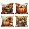 Cuscini Decorativi Raccolta Autunnale Zucca Retro Federe Cuscino Copricuscino Girasole Cuscino da Lancio Copricuscino Divano Decor
