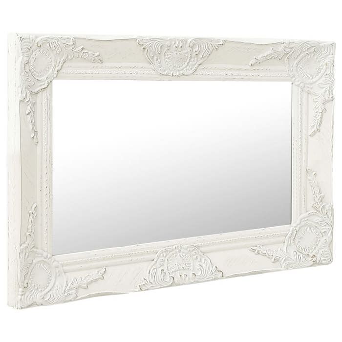 VidaXL Miroir mural style baroque 60x40 cm Blanc 320328