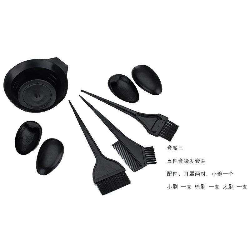 3/5-teiliges Haarfärbemittel-Farbpinsel-Schüssel-Set mit Ohrstöpseln, Färbemischer, Haartönungs- und Färbeapplikator, Friseur-Styling-Zubehör