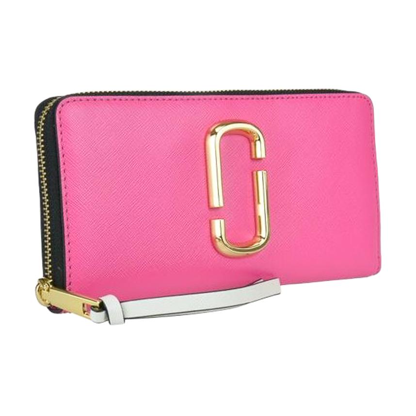 Marc Jacobs Goldenes Logo Leder Geldbörse Unisex Geldbörse Rosen-Pink M0013352-951