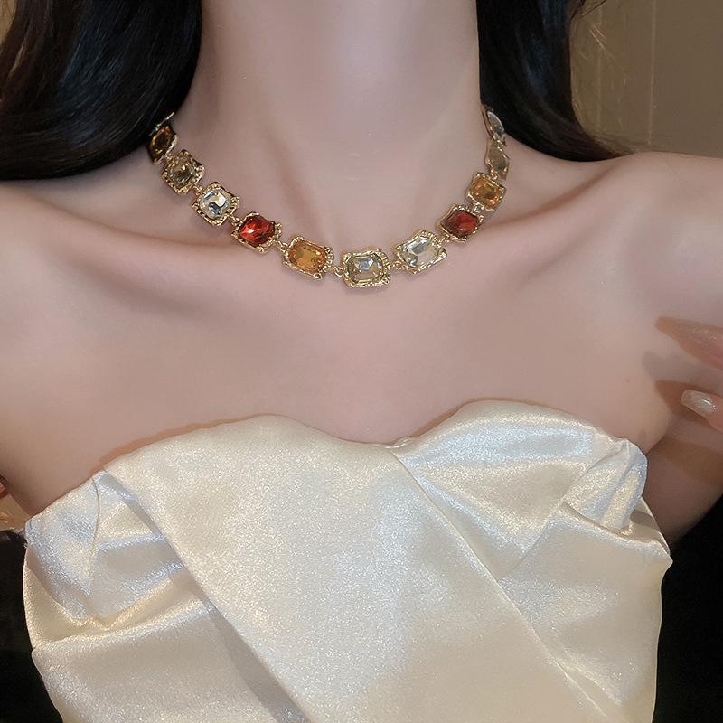 Europe, America, Geometric Necklace, Vintage Maillard New Sweater Chain High Sense Versatile Fashion Jewelry Women