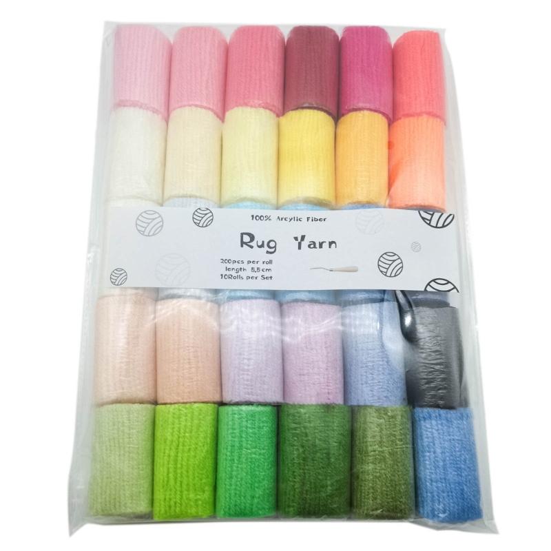30 Assorted Color Latchs Hook Yarn Pre-Cut Rugs Yarn Colorful Sewing Replace Yarn Thread for Making Pillowcases Blankets 55KF