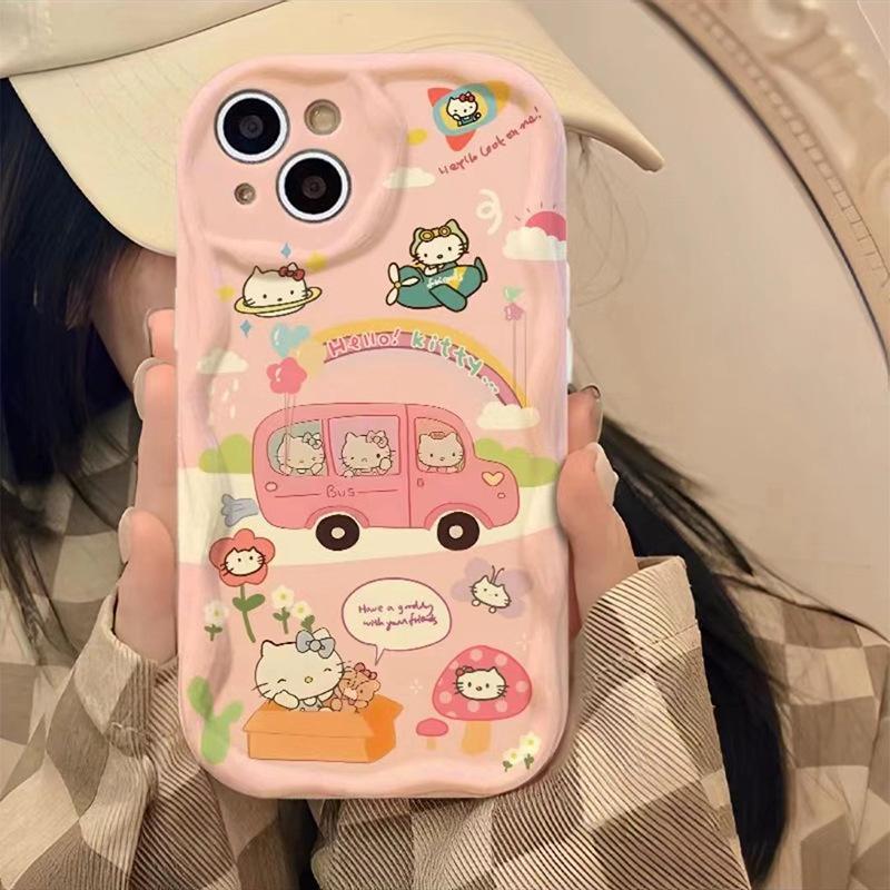 Full Screen Bear for Apple 16promax Mobile Phone Case 15plus Female for IPhone14pro/13 Cream Pattern 11