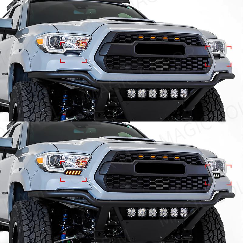 For Toyota Tacoma 2016 2017 2018 LED Daytime Running Light White DRL Daylights Yellow Turn Signal 12V