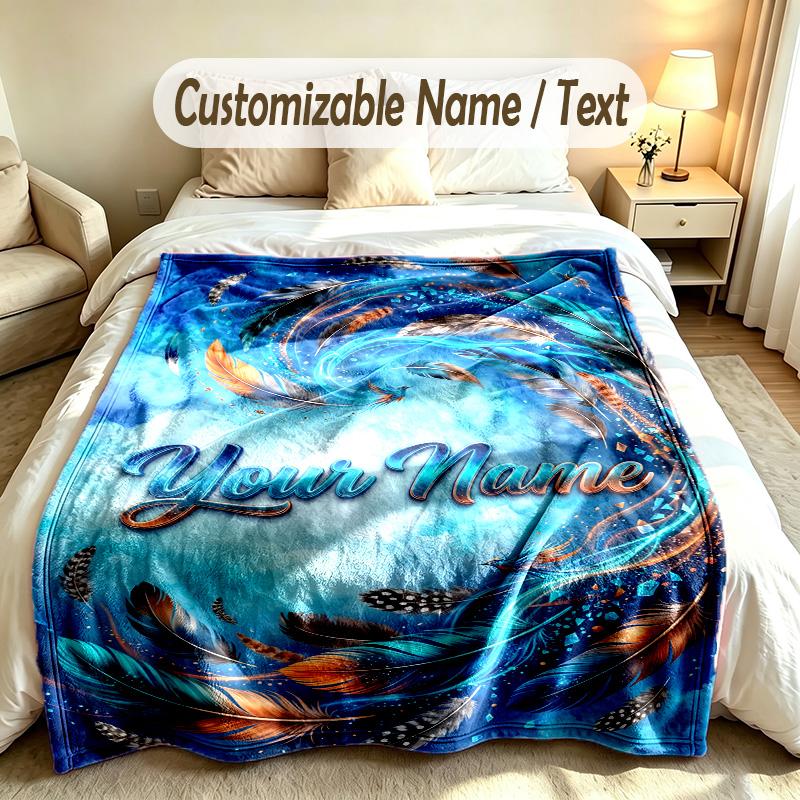 Fantasy Magic Theme Soft Blanket Personalized Custom Name Text Print Warm Blanket Home Sofa Bedroom Decor
