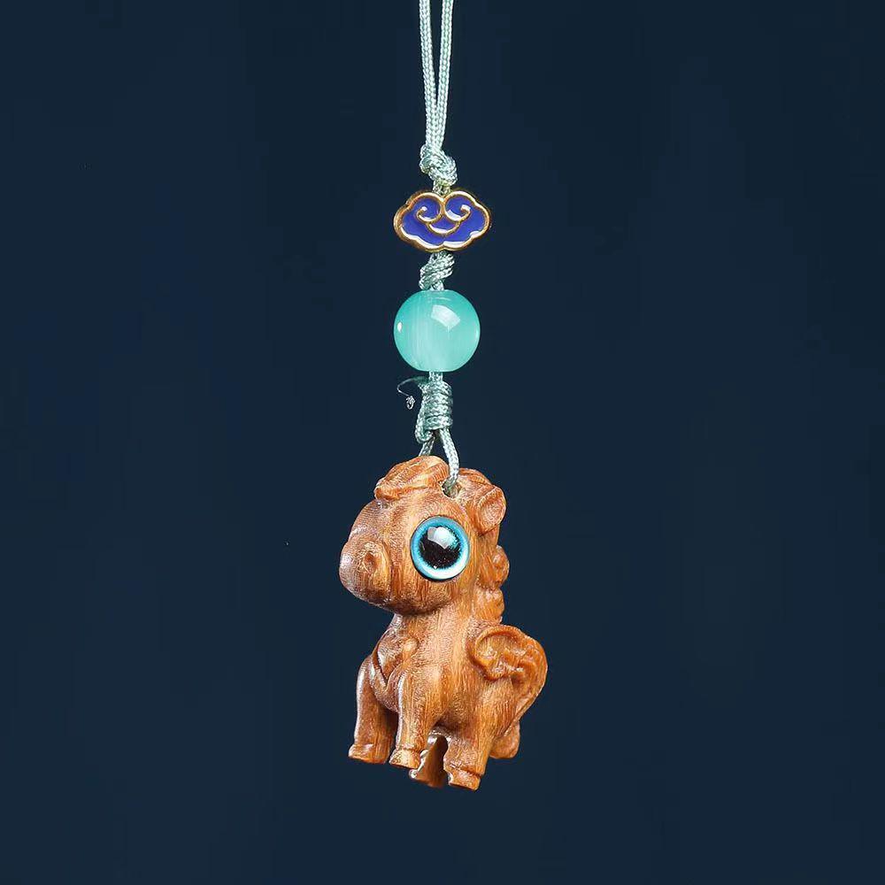Green Sandalwood Zodiac Animal Guardians Phone Strap & Backpack Pendant