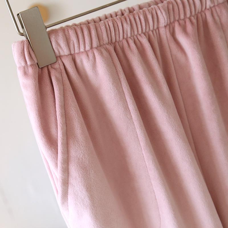Women's Winter Fleece Pajama Set - Warm Cardigan, Long Sleeves, Side Pockets, Can Be Worn Outside in Spring and Autumn