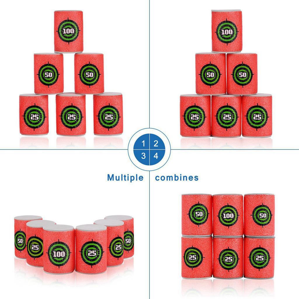 Kids 6/30Pcs Soft EVA Target Gun Shooting Game Children Garden Target Toy