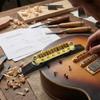 High Performances Fixed Saddles Rosewood Bridge Electric Guitar Bridge Tailpiece with Golden Roller Saddles Easy to Use