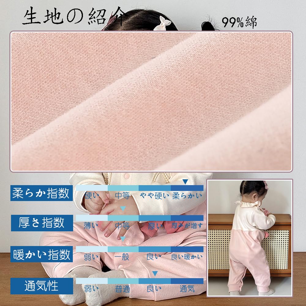 Reegoo Peter Baby Girls Romper Newborn Cute Long Bear Size Months Coverall, Outfit, Open-Front Sleeves, Pink, Design, 66, 3-6