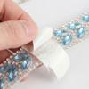 1 Yard Rhinestone Ribbon Self Adhesive Hot Melt Hot Fix Rhinestone DIY Craft AB Color Self Adhesive Tape Clothing Accessories