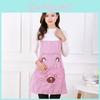 Sleeveless Apron With Cartoon Bear Pattern And Stripes For Adults Home Kitchen Use