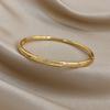 Greatera Irregularly Patterned Diamond-encrusted Fine Bracelet Copper Plated Gold Thin Design Women's Bangle Party Gift