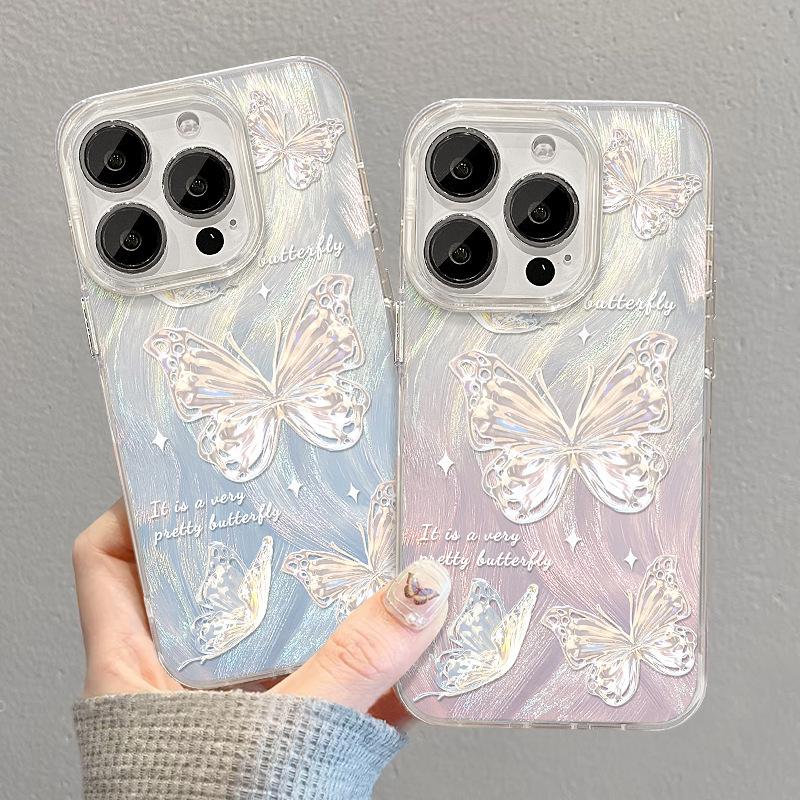 Applicable To P70 Huawei Mate60 Mobile Phone Case Vivos17 Beautiful Super Fairy Butterfly Oppo Feather Yarn Laser Xiaomi 13