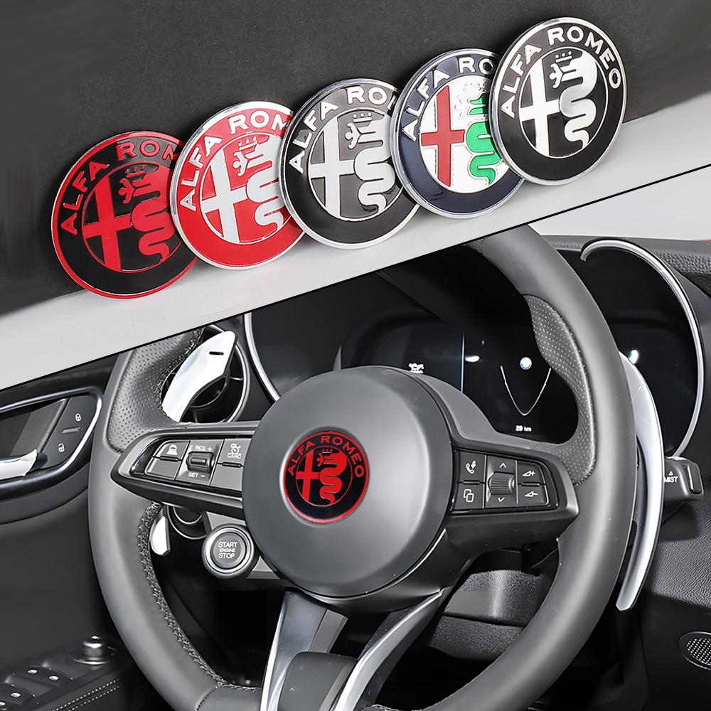 Voor Alfa Romeo 2026 Hete Sticker 40MM Auto Stuurwiel Logo Interieur Centrale Console Knop Stickers Accessoires Voor Alfa Romeo Gi