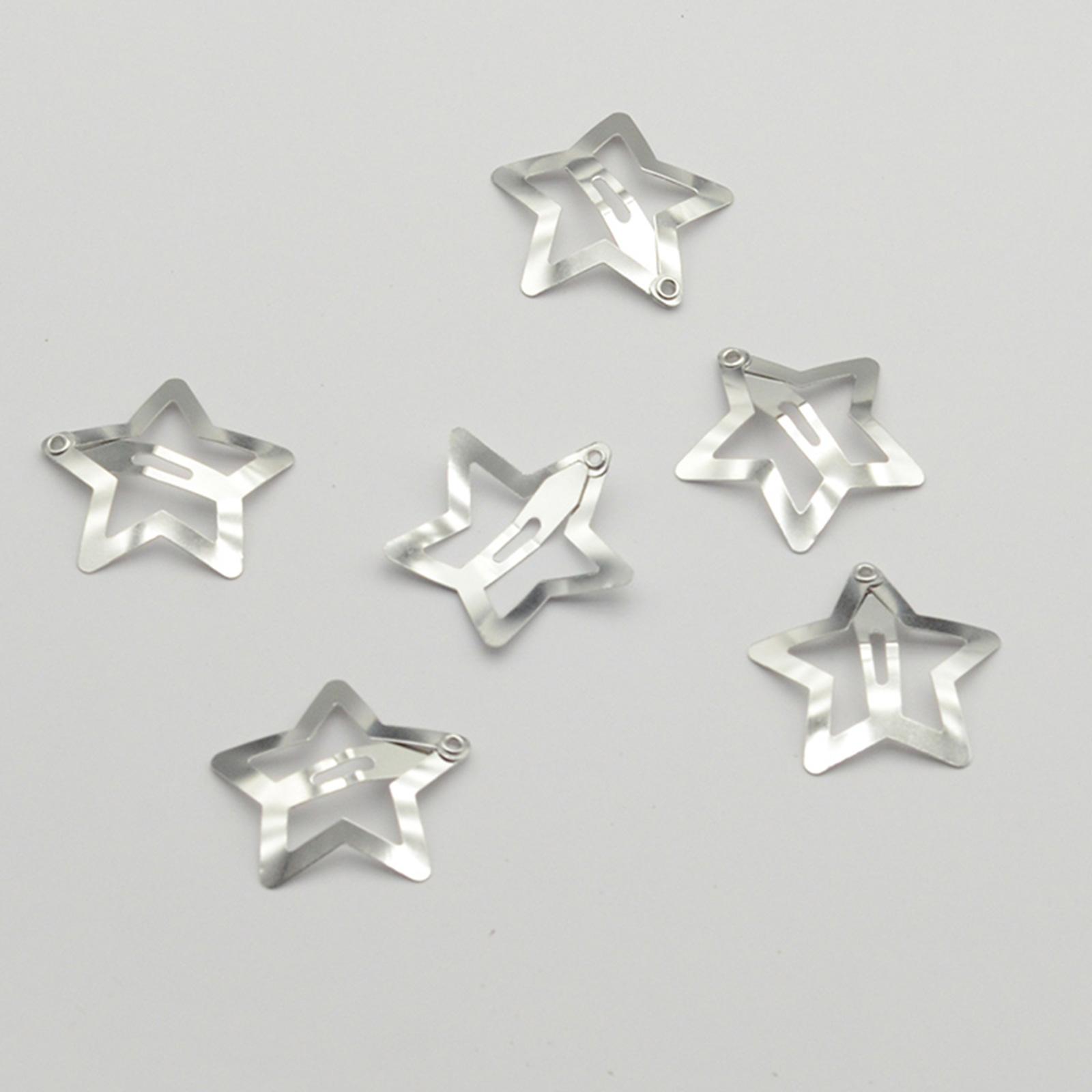 

10 упаковок, заколка для волос с металлической звездой для девочек, милые боковые зажимы, серебряная заколка, подарочные аксессуары для волос с полой звездой для женщин