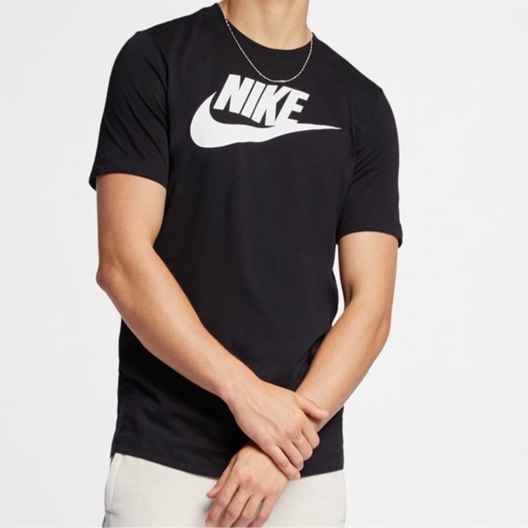Nike T Shirts Men's Black Crew Neck Moderate Straight Fit BV0629-010