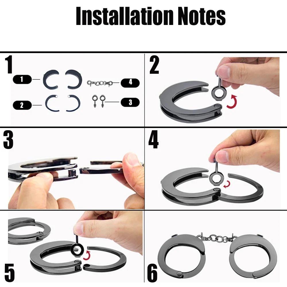 Handcuffs SM Sex Toys for Couple Metal Simulation Sex Toys Training Tools Adult Games  Products Personalized Bracelet