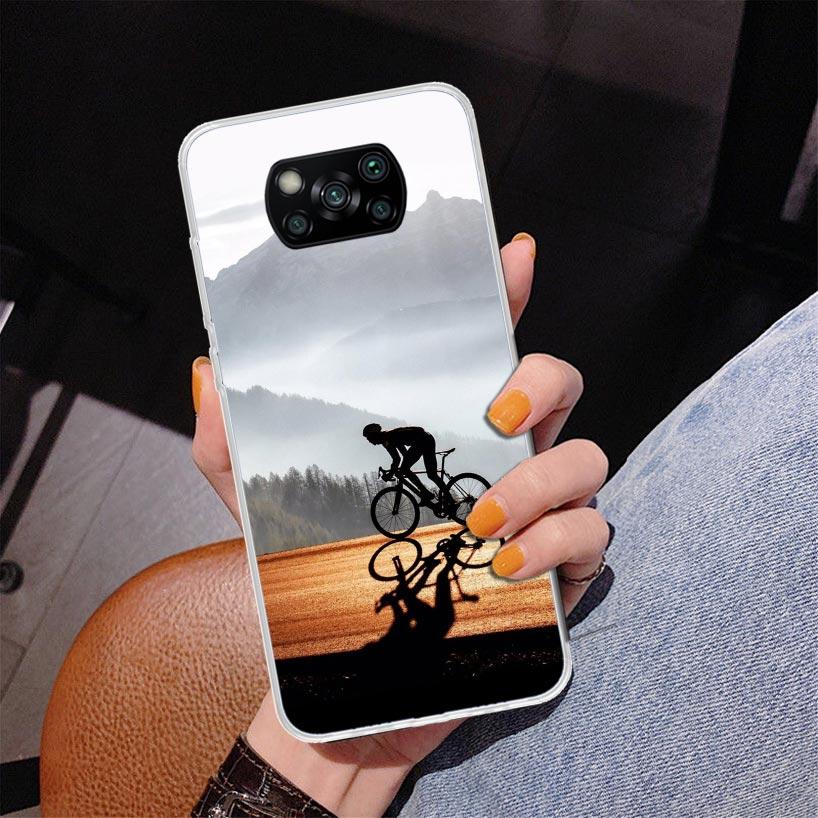 Bicycle Bike Sport Phone Case For Xiaomi Poco X7 X6 X5 Pro F7 Ultra Redmi 15C 15 13C 13 12C 12 10 10A 10C 9 9A 9C 9T Cover Poco