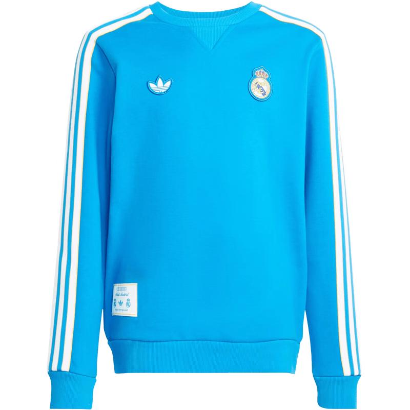 Adidas Boys Real Madrid Trefoil Crewneck Sweatshirt 164