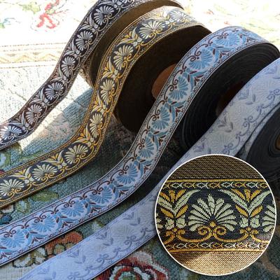 35/60mm Width Polyester Ethnic Embroidery Lace Trim Vintage Fabric Ribbon DIY Clothes Bag Curtain Sewing Crafts Accessory