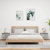 VidaXL Wall-Mounted Bedside Tables with LED Lights 2 Pcs, Nightstands, Bedroom Night Tables, Modern, Concrete Grey Wood 836833