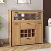 Sideboard, Elegant Wine Cabinet with Double Doors, Glass Shelf and Wine Holder - Perfect Storage In a Stylish Sideboard