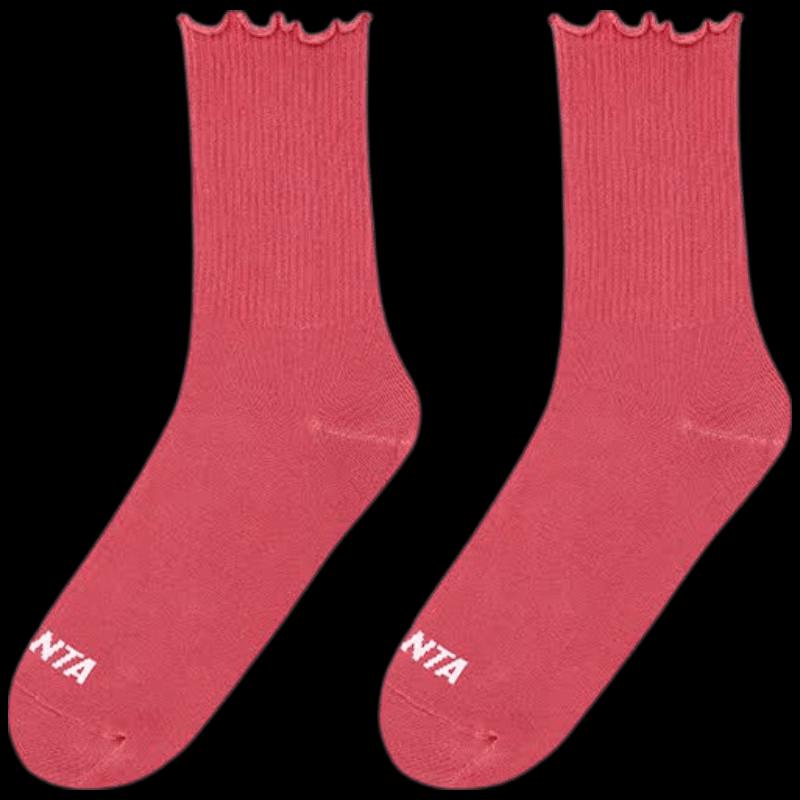 ANTA Women s Ballet Lace Trim Ruffle Socks L