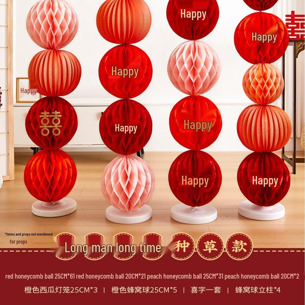 Double Happiness Banner: Wedding & Honeymoon Decor for Home and Courtyard