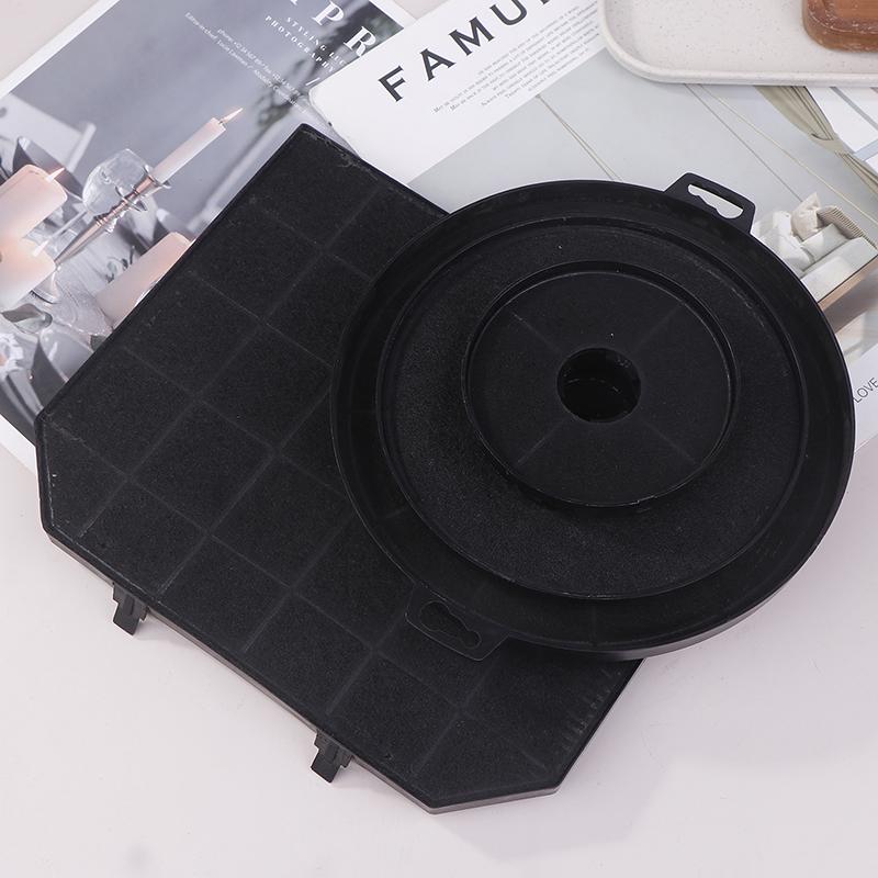 1Pc Active Carbon Filter For Extractor Hood Round Active Charcoal Filter For Exhaust Hoods Circulation Range Hood Carb Box
