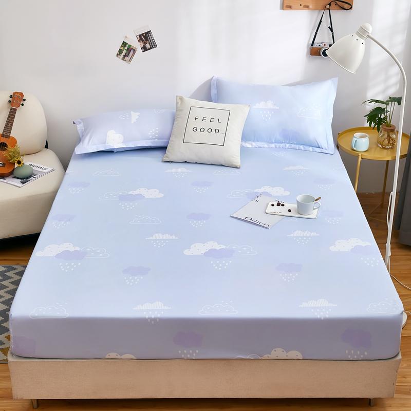 Waterproof Fitted Sheet Home Elastic Bedsheet Skin-friendly Bed Cover Sabanas Para Cama Floral Style Bed Linen(No Pillowcase)