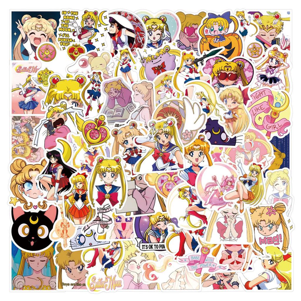 110 New Sailor Moon Cartoon Graffiti Stickers Scooter Suitcase DIY Stickers