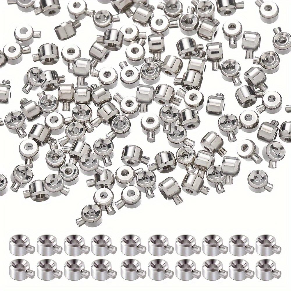 Coppers 20pcs 3x4mm Positioning Buckles Clasps with Bead Caps - DIY Jewelry Connectors, Necklace & Bracelet Closure Buckles - Ideal for DIY Connection