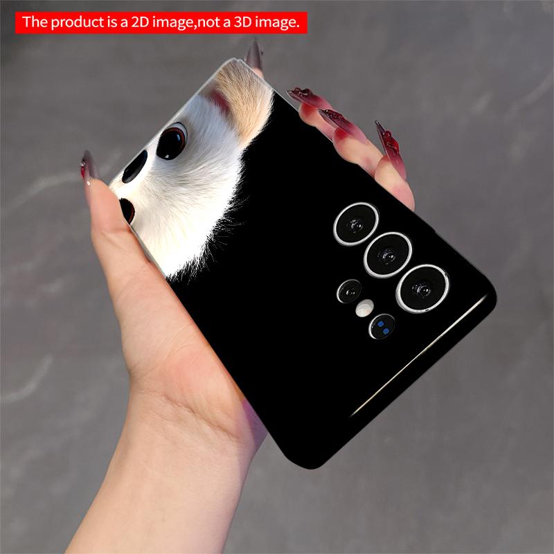 2DFlat Samsung phone case Cute White Puppy Face Phone Case Applicable to Galaxy S23 S24 S25ULTRA S26 A12 A14 A15 A16 A54 A55