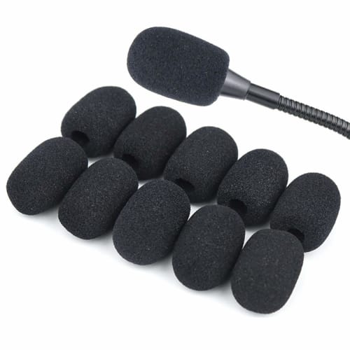 Set of 10 Replacement Windscreen Microphone Sponges for Headsets, Intercoms, Lapel Microphones, Large Speakers, and Loudspeakers, 8mm, 15mm, or 13mm I