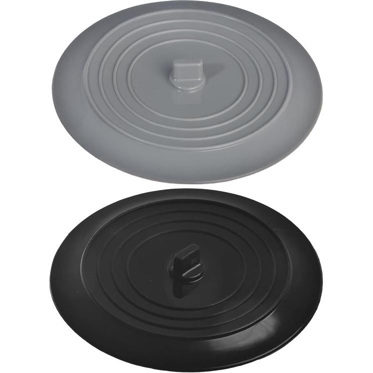 2 Pack - Black and Gray 6" Kitchen Sink and Bathtub Stoppers Set for Standard Kitchen Sink Drain and Bathtub Drain