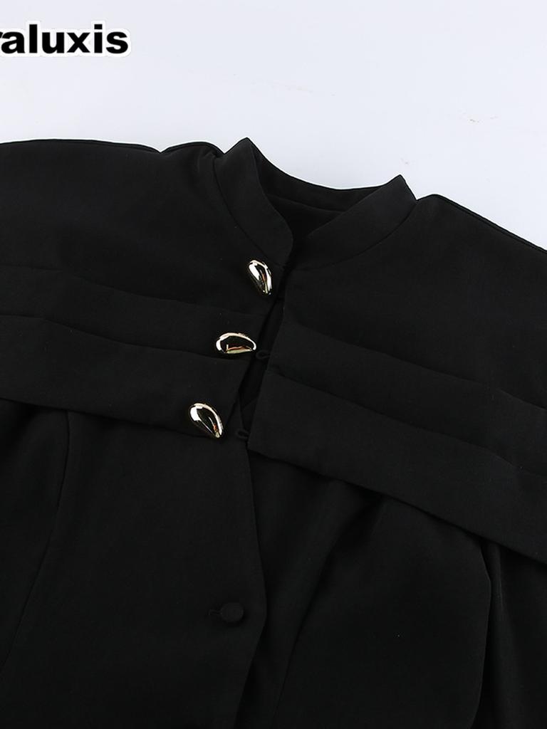 Style Autumn Women's Clothing Boutique Not Collision Model Slim Fit High Waist Short Jacket Luxury Feeling