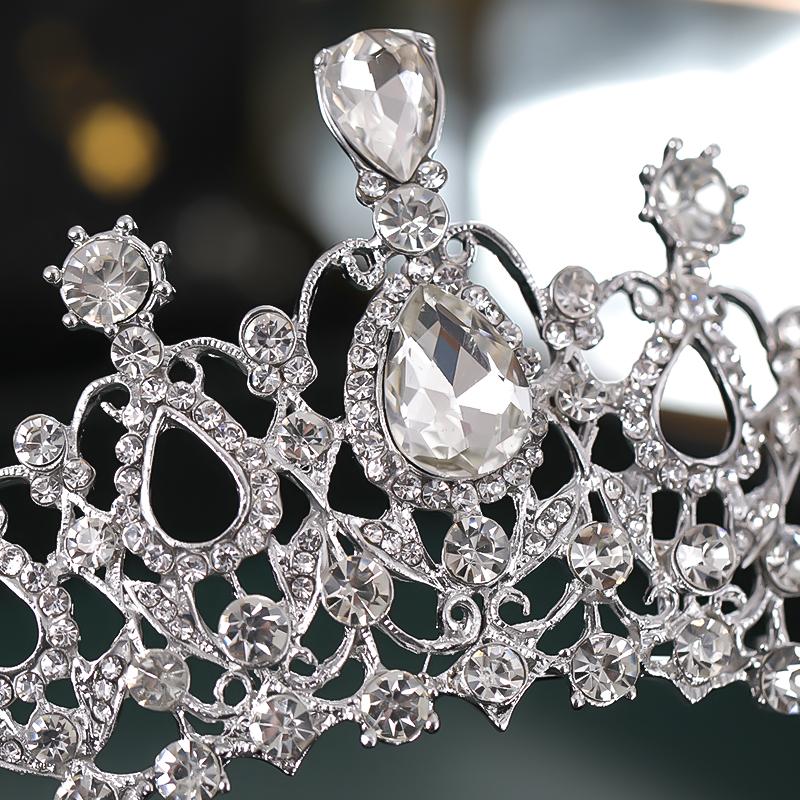New Silver Color Crystal Diadems For Women Wedding Tiaras Crowns Rhinestone Hair Ornaments Headpiece Bridal Fashion Jewelry