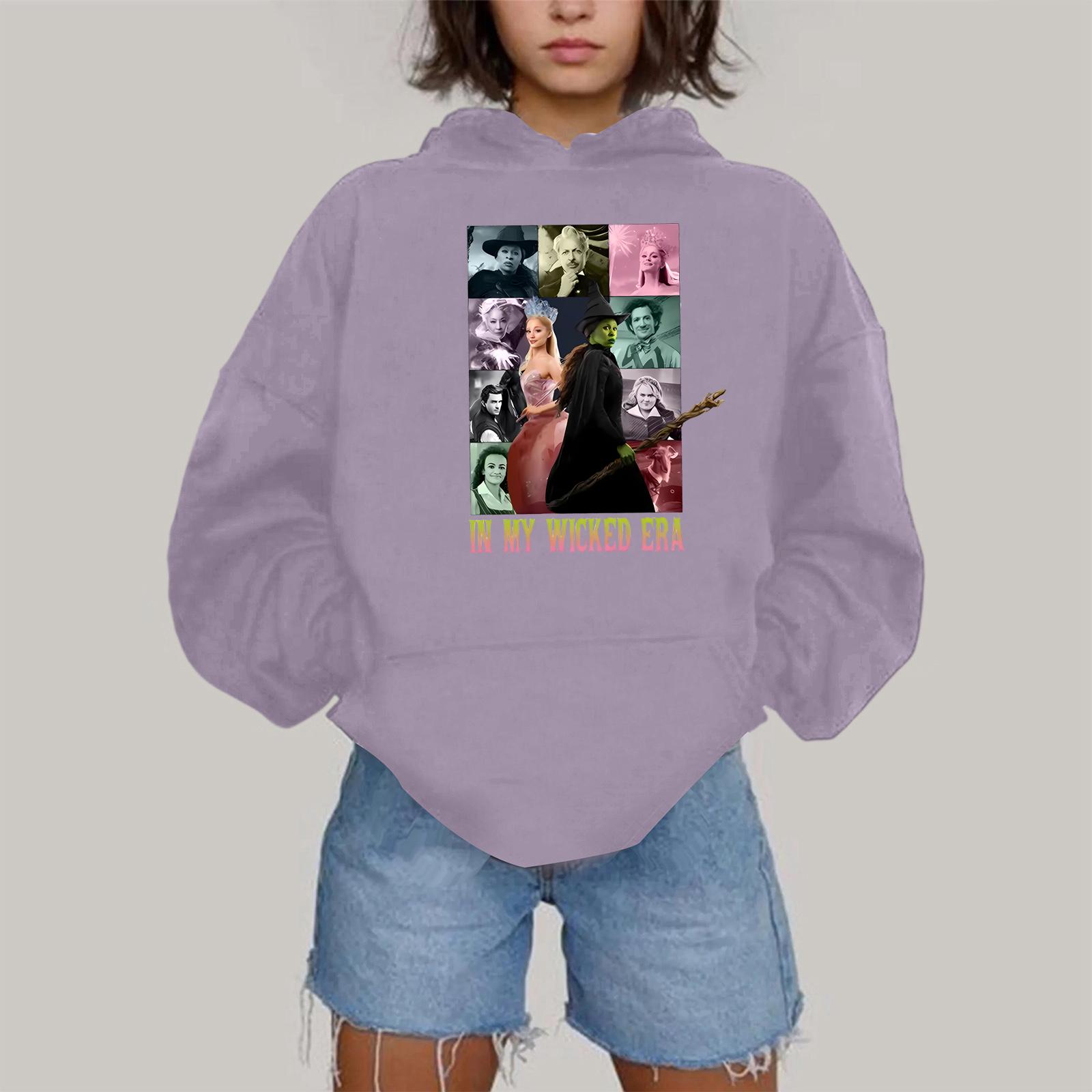 

Женская модная повседневная толстовка с капюшоном, длинным рукавом и принтом XL