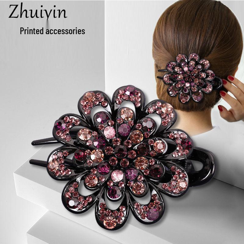 Luxury Korean Rhinestone Hair Claw Clip for Updos