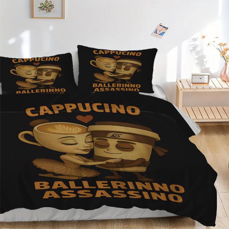 

Cappuccino Ballerinno Assassino Bedding Set Comforter Cover Gift for Bedroom,Includes 1 Cover and 2 Pillowcases, No InsertB631 135x200cm