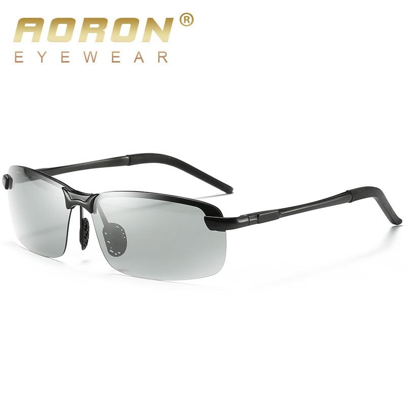 

AORON фотохромные поляризационные солнцезащитные очки в алюминиевой оправе UV400 солнцезащитные очки очки для вождения мужские чёрный