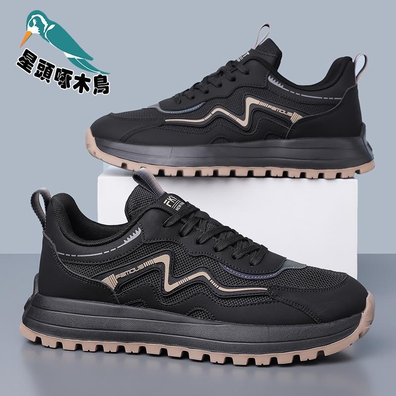 

Men s shoes 2025 new summer trend British versatile platform mesh Forrest Gump shoes 38
